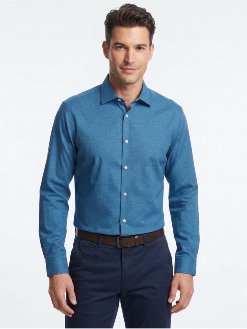 NWOT Michael Kors Blue Slim Fit Men’s Dress Shirt Size 16 32/33